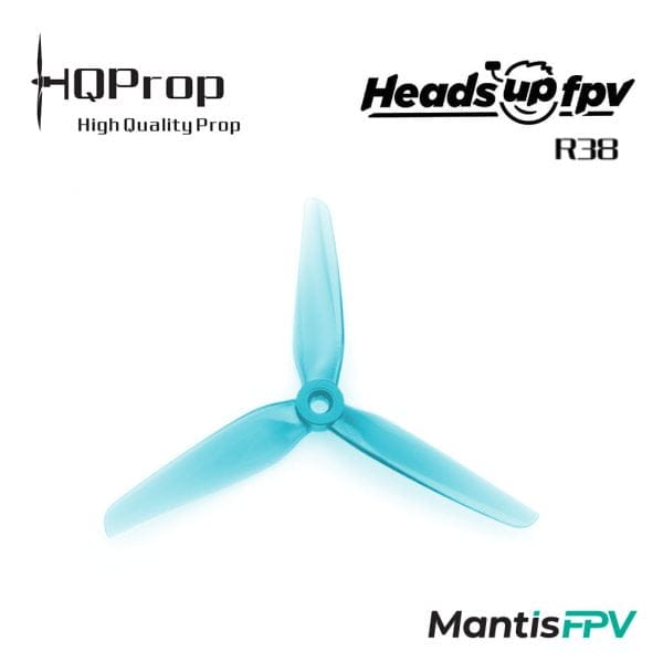 hqprop headsup racing prop r38 blue mantisfpv