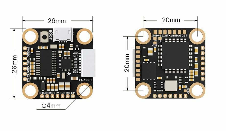 Foxeer Mini F722 V4 Pro FPV Flight Controller MPU6000 Foxeer Mini F722 V4 Pro FPV Flight Controller MPU6000