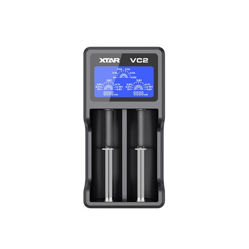 xtar vc2 usb 2 slot 18650 battery charger mantisfpv australia product