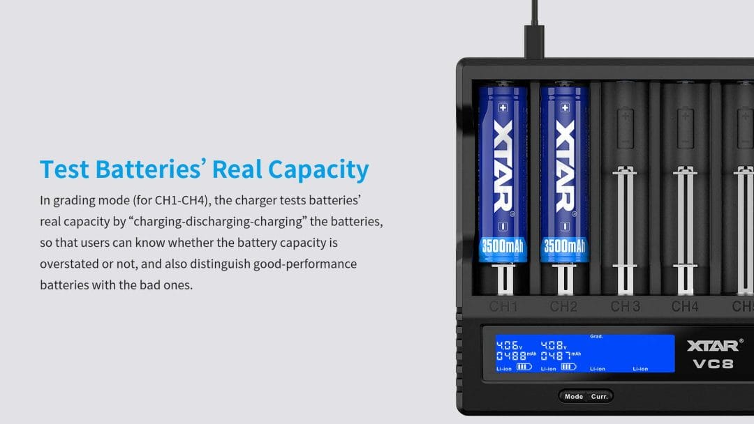 Xtar VC8 USB 8-Slot 18650 Battery Charger 8 xtar vc8 usb 8 slot 18650 battery charger mantisfpv australia drone 03