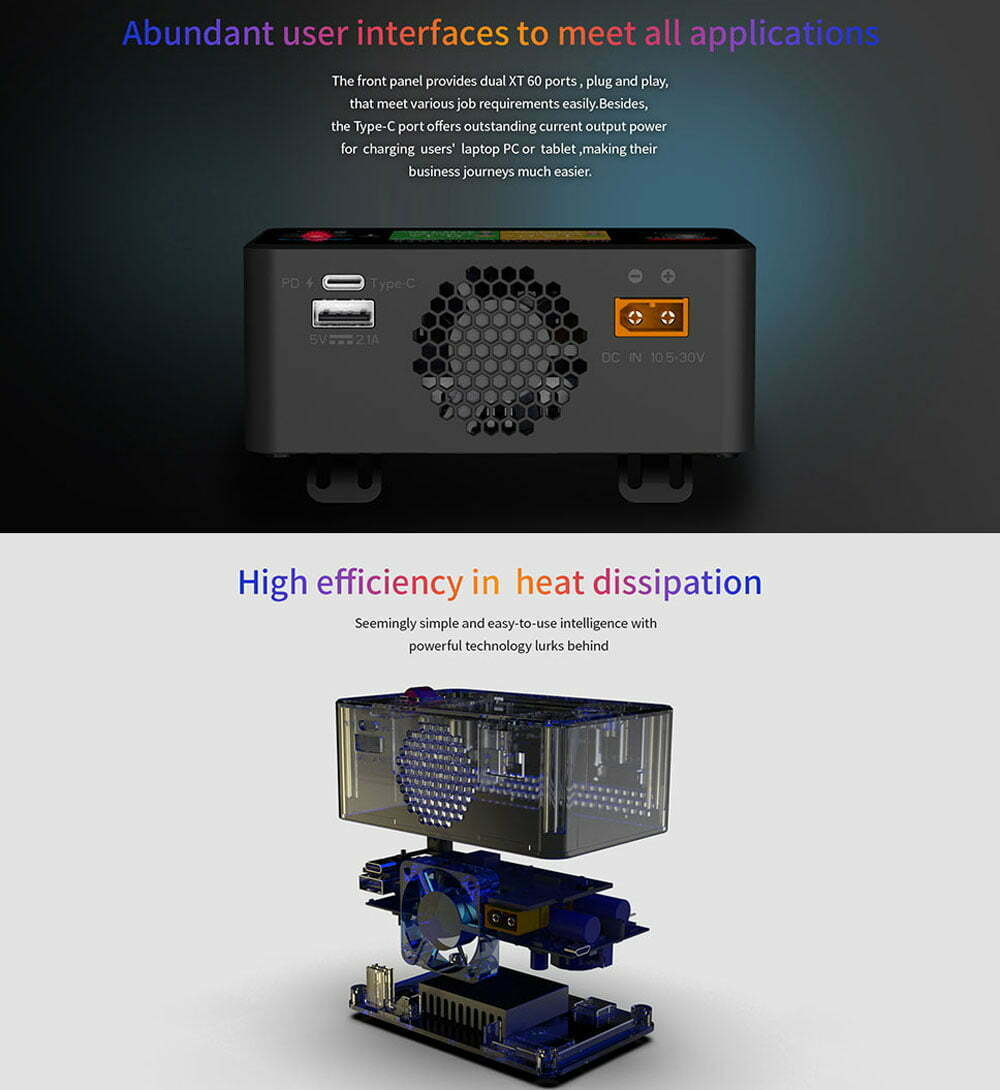 HOTA P6 Dual Charger 600W 15A 1-6S (DC charger) 10 hota p6 charger 600w 15a 1 6s dc mantisfpv australia banner description 03
