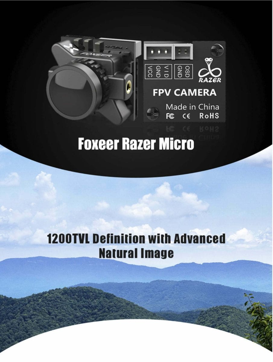 foxeer razer micro fpv camera 1200tvl 1 8mm 43 mantisfpv description 01