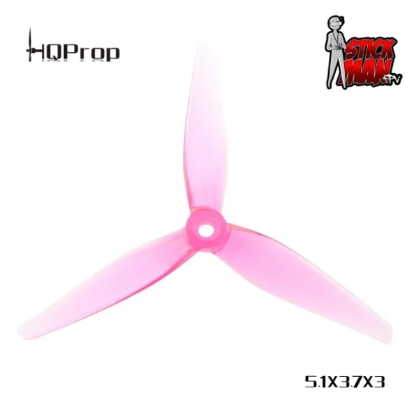 hqprop r37 5 1x3 7x3 fpv propellers set of 4 mantisfpv australia stickman pink