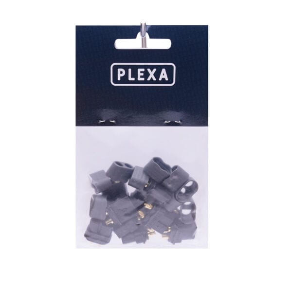 plexa xt60 black female and male connectors with sheath pack of 10 syntegra package 1