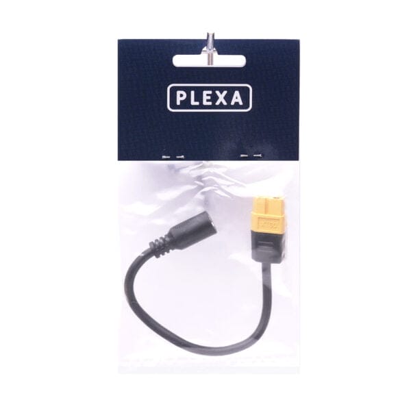 plexa xt60 female to 5 5 dc female connector 22awg 150mm syntegra package 2