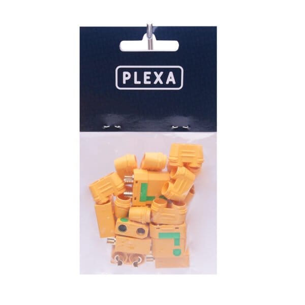 plexa xt90s anti spark female and male connectors with sheath pack of 10 syntegra package 1