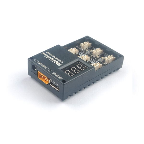 happymodel 1s06 6 way lipo lihv battery charger support dc 7v22v input mantisfpv australia product