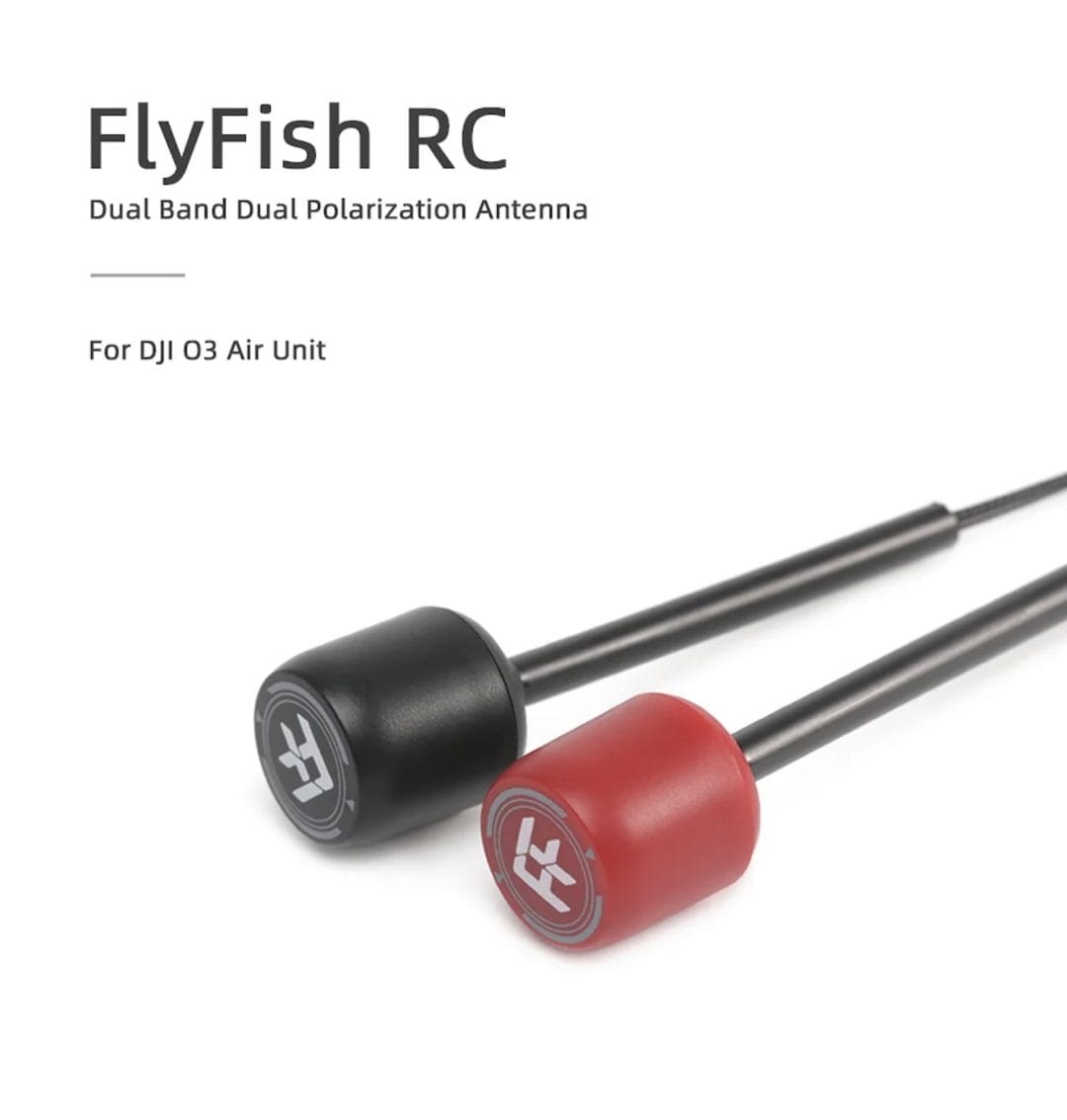 flyfishrc dual band 5 8ghz 2 4ghz 95mm black ufl antenna for dji o3 description 01
