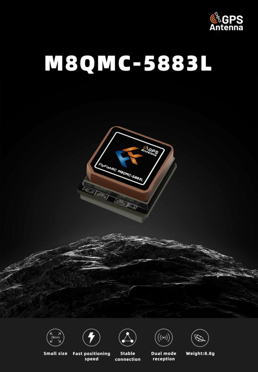 flyfishrc m8qmc 5883l gps module mantisfpv description 01 scaled