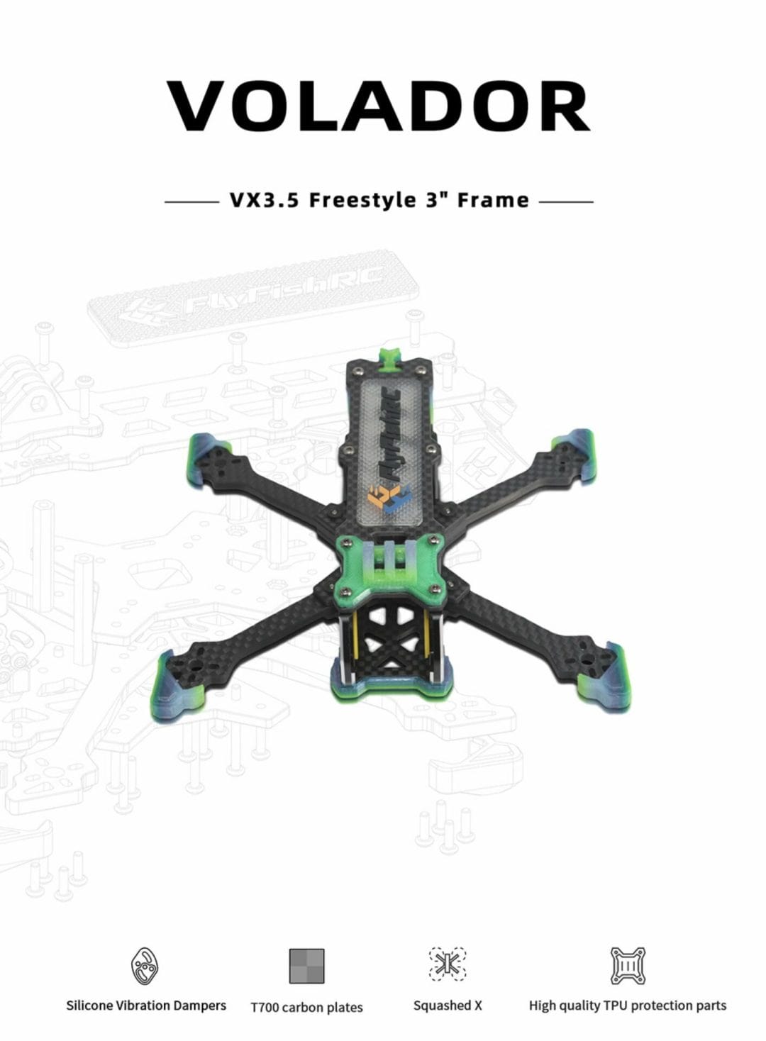 flyfishrc volador vx3 fpv 3 t700 frame kit description mantisfpv australia 02 scaled