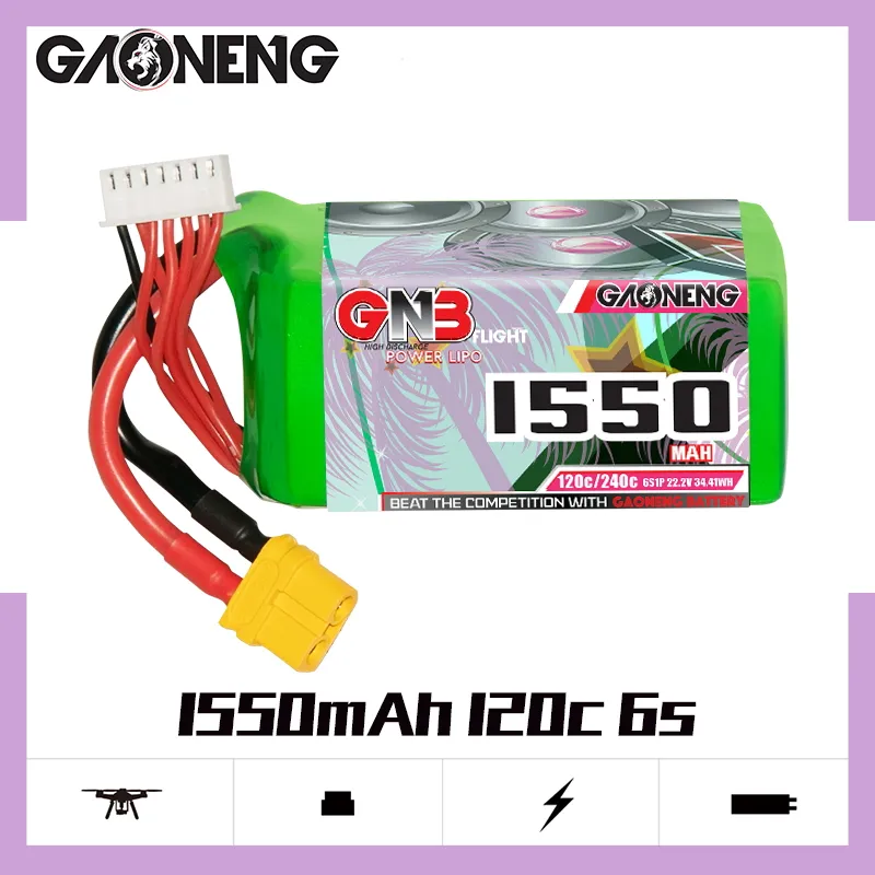 gaoneng gnb 6s 22 8v 1550mah 120c xt60 lipo battery mantisfpv australia product drone display