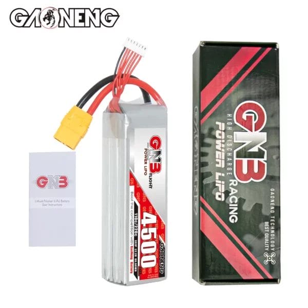 gaoneng gnb 6s 22 8v 4500mah 110c xt90 lipo battery heavy lifter mantisfpv australia product display package
