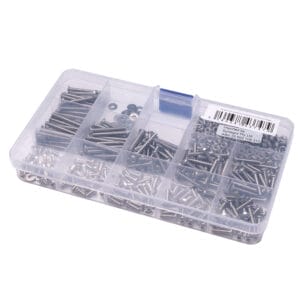 Plexa M3 Hex 304 Stainless Steel Button Bolts, Nut and Washer Assorted Kit (400 pack)