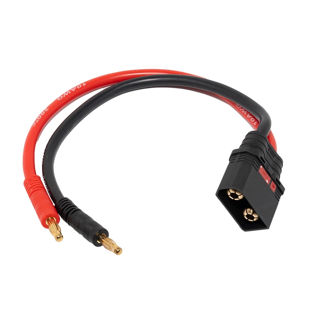 Plexa QS8 Male to 4mm Bullet Banana Plug Cable Lead 10AWG 20cm - MantisFPV