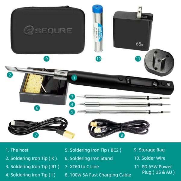 sequre s99 soldering iron kit with tips and psu mantisfpv australia product kit australia