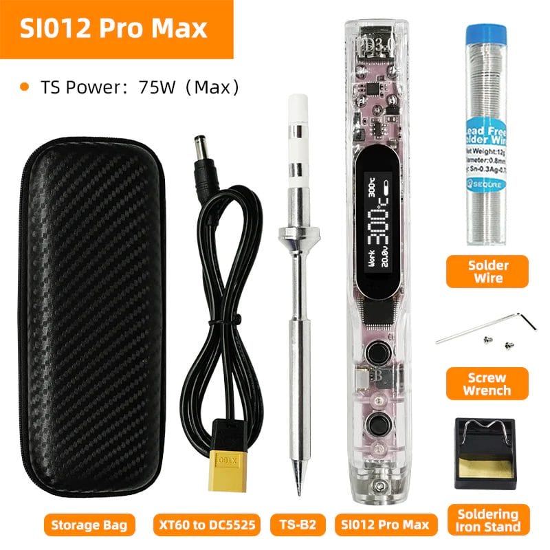 Sequre SI012 Pro Max Kit Portable OLED Soldering Iron 75W (TS-B2 ...