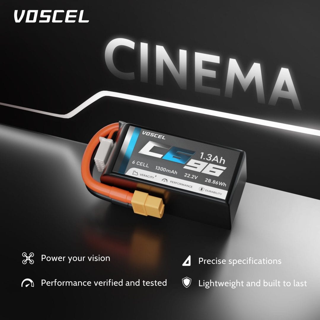 Voscel C660 1550mAh 6S 60C 22.2V 34.41Wh Battery with XT60 6 voscel lipo battery category cinema 01