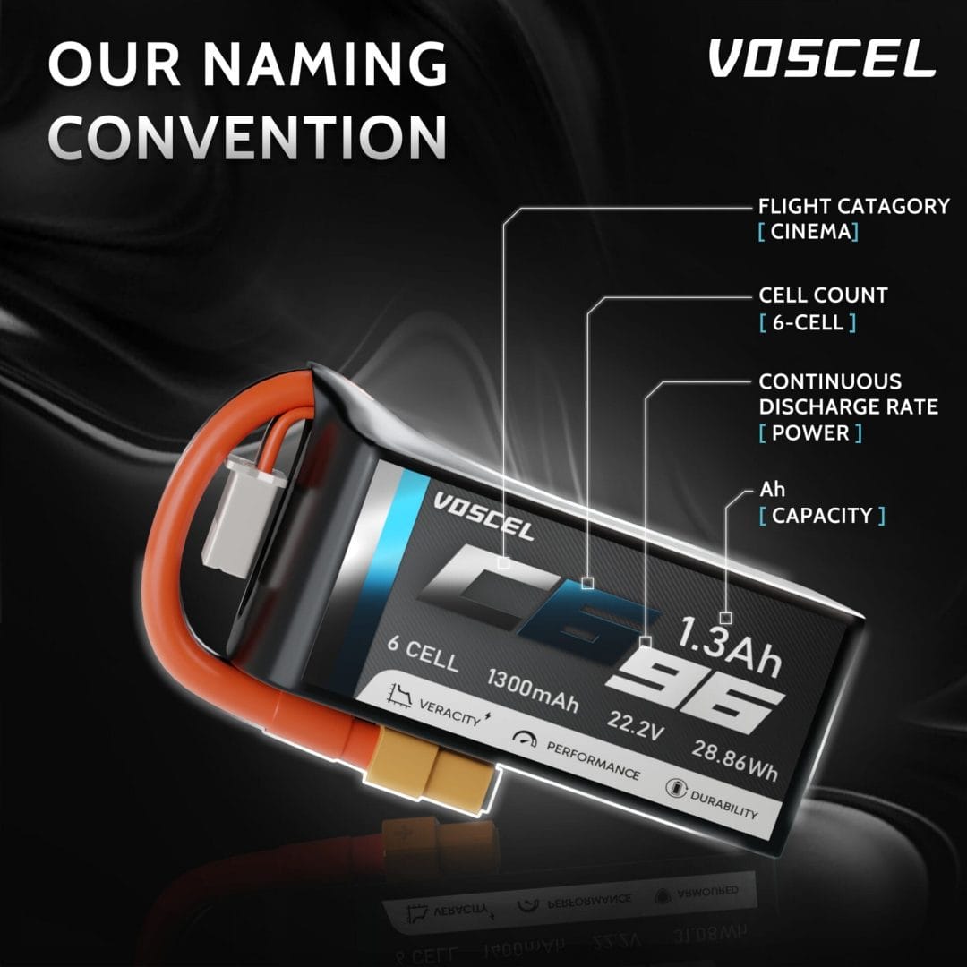 Voscel C660 1550mAh 6S 60C 22.2V 34.41Wh Battery with XT60 7 voscel lipo battery category cinema 02