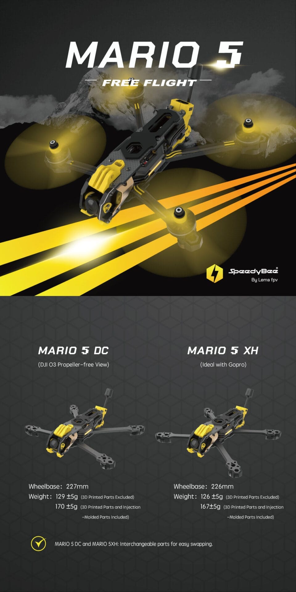 SpeedyBee Mario 5 XH Frame Digital O4 Pro 3 speedybee mario 5 frame digital o4 pro mantisfpv australia product drone fpv frame description 01
