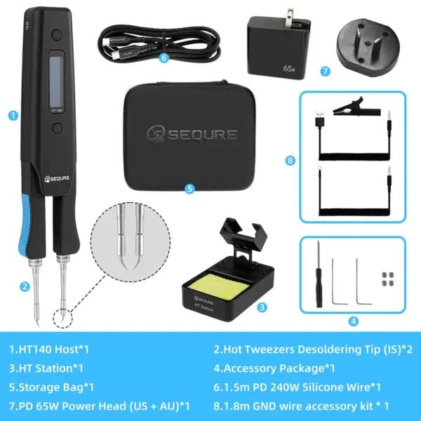 Sequre HT140 2-in-1 Hot Tweezers Repair Tool for SMD - Image 5